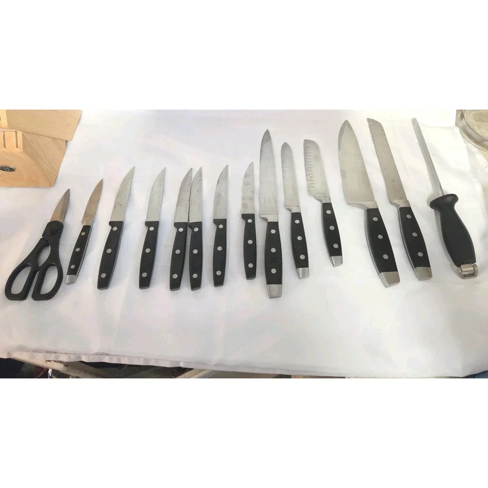 14-Piece Stainless Steel Knife Set with Storage Block Hampton Forge